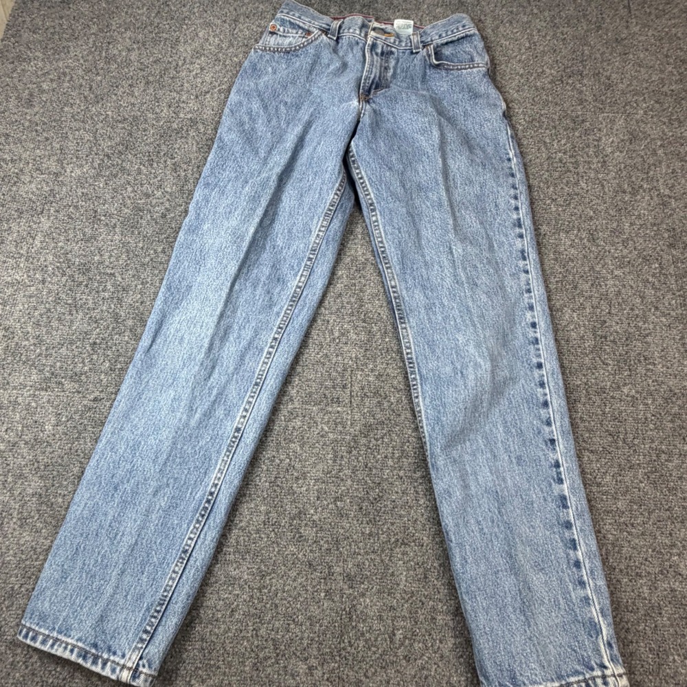 Levis 550 Relaxed Tapered Light Wash Blue Denim Jeans High Waisted Size 6M 26x30